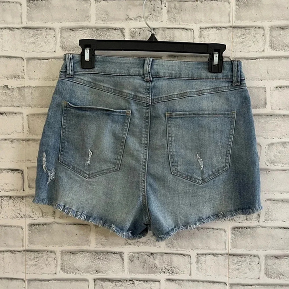 Women’s Rewash Super High Rise Wedge Vintage Reunion jean shorts distressed 29 - Picture 2 of 5